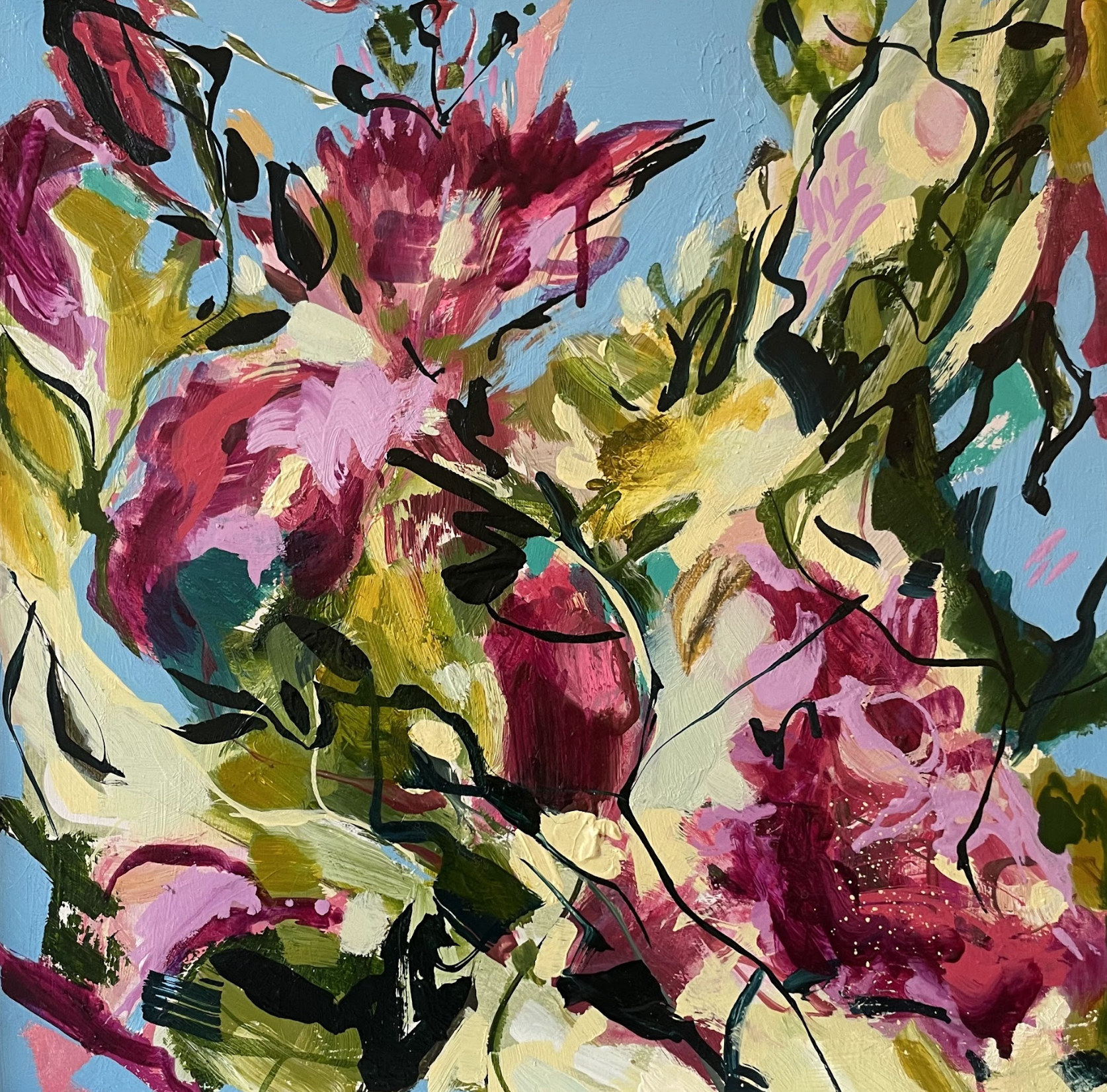 slideInLeft-scroll Original floral painting by Annabel Hill