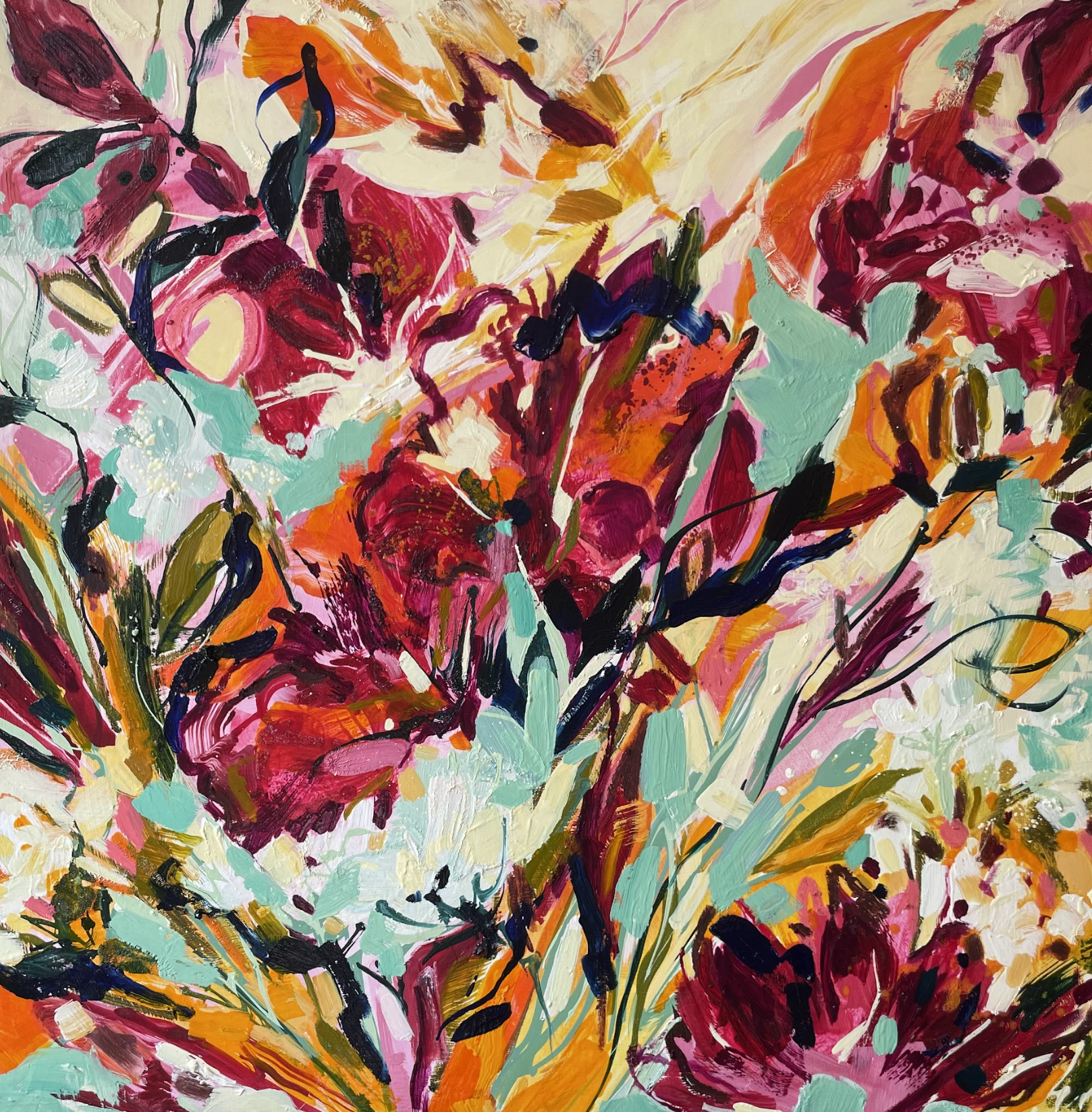 slideInLeft-scroll Original floral painting by Annabel Hill
