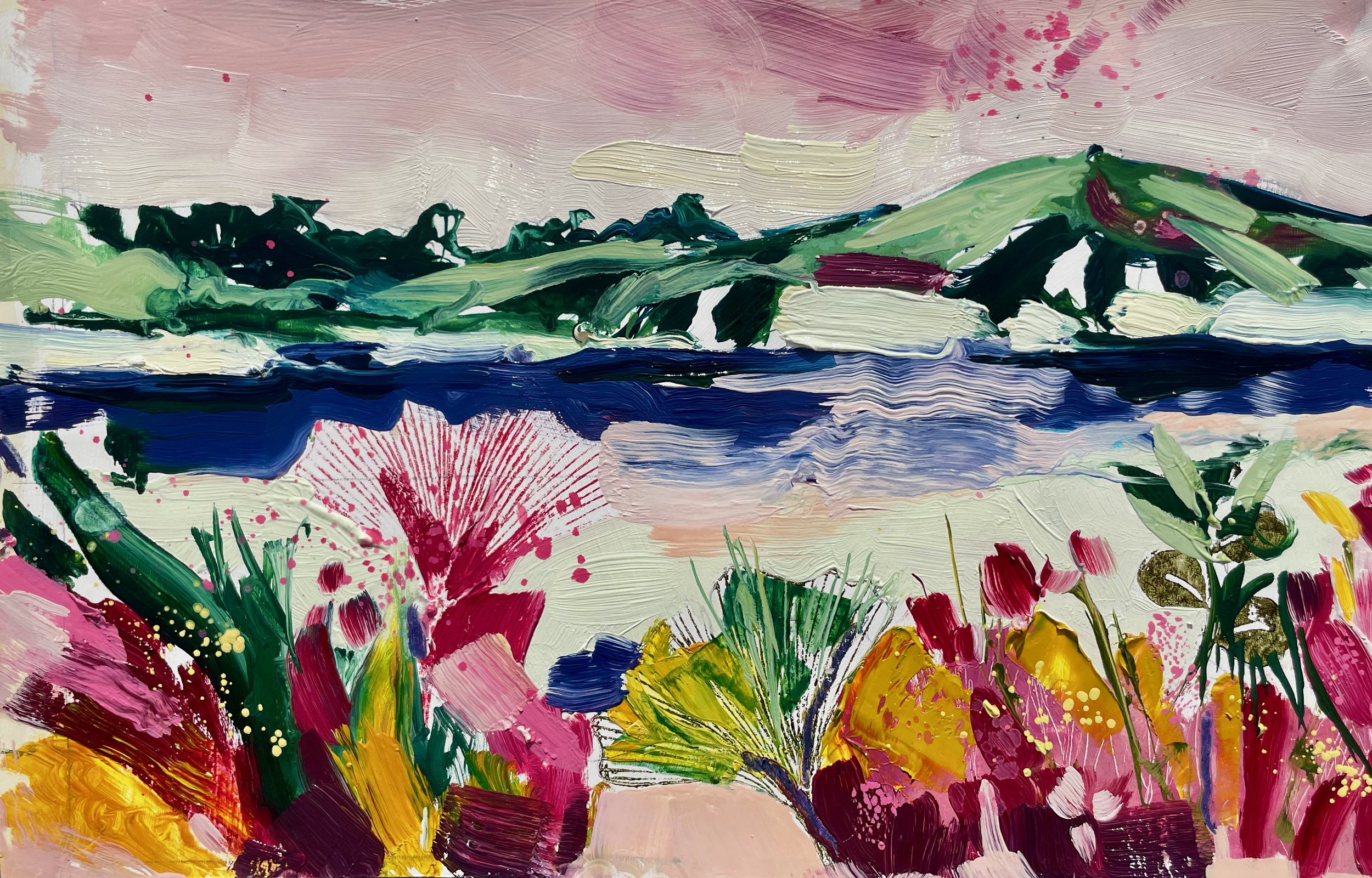 2023, A view over Doom Bar sketch (A0077)