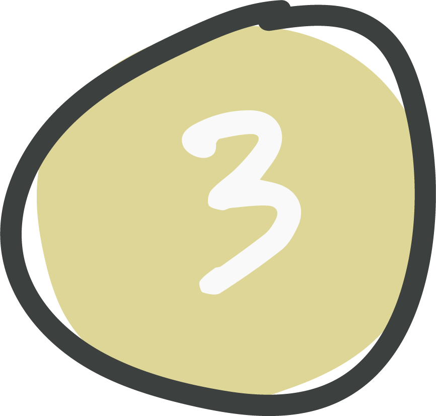 A cartoon illustration of the number 3.