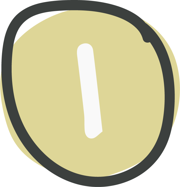 A cartoon illustration of the number 1.