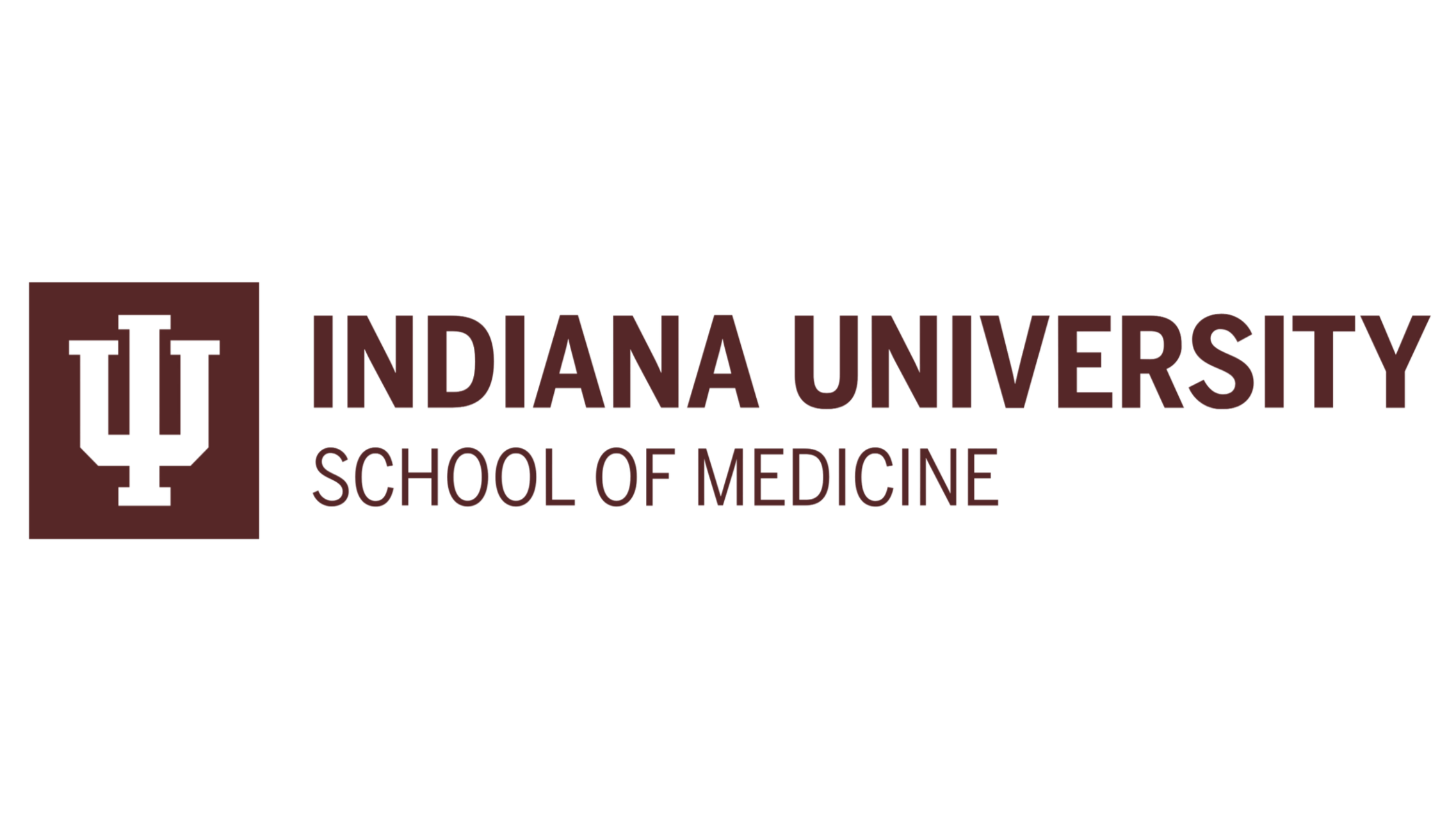 Indiana University School of Medicine logo in purple and white.