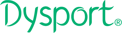 Dysport logo in green text.