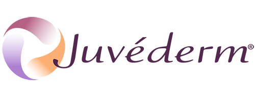 Juvéderm logo with purple and peach color scheme.