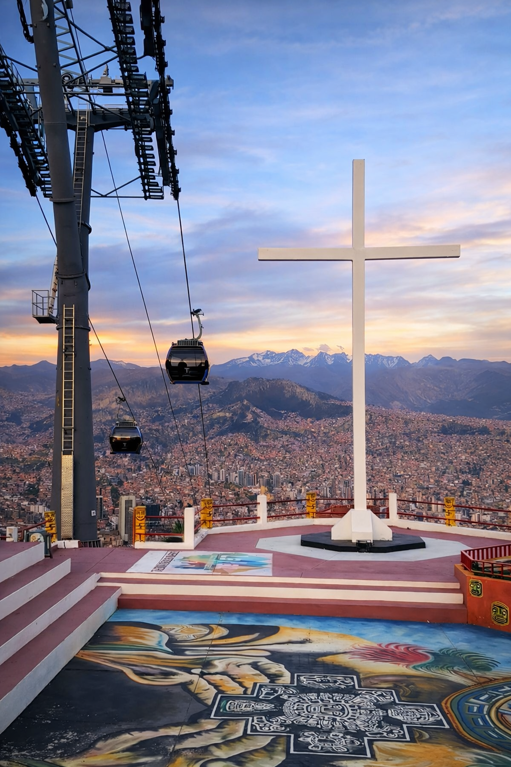 Imagen teleferico amarillo y mirador Jacha Kollo