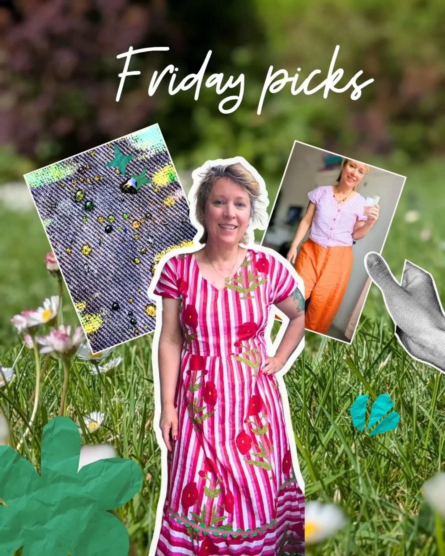 This week's Friday picks
Dress I made with cotton block print last year @seamwork benning
New tattoo from @ljctattoo 
Planning in the garden
Vintage buttons from @buffins.vintage.buttons 
Flowers in my garden

What are your picks for this week?