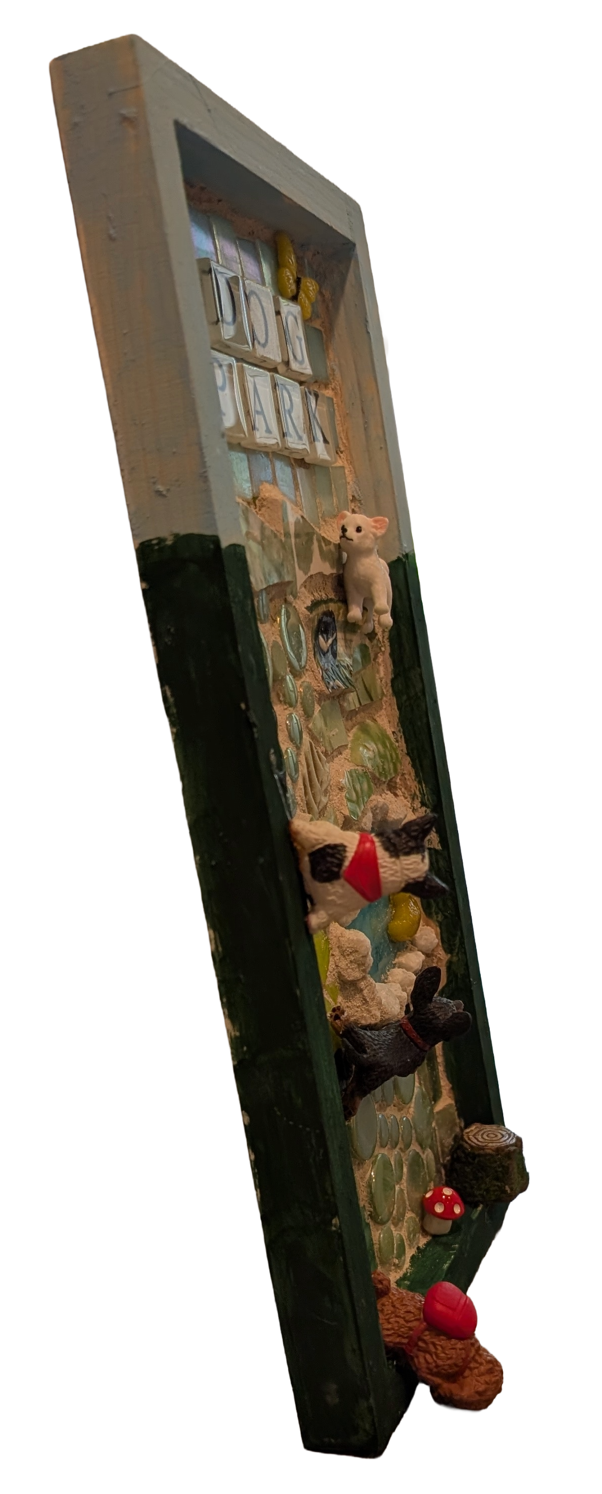 Dog Park Assemblage Wall Art -right side