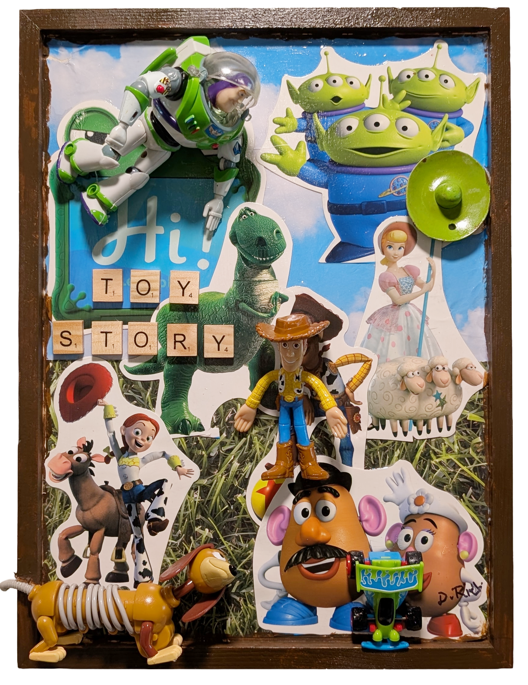 Hi, Toy Story! Mixed-Media Assemblage — Buzz, Woody & Friends Shadow Box