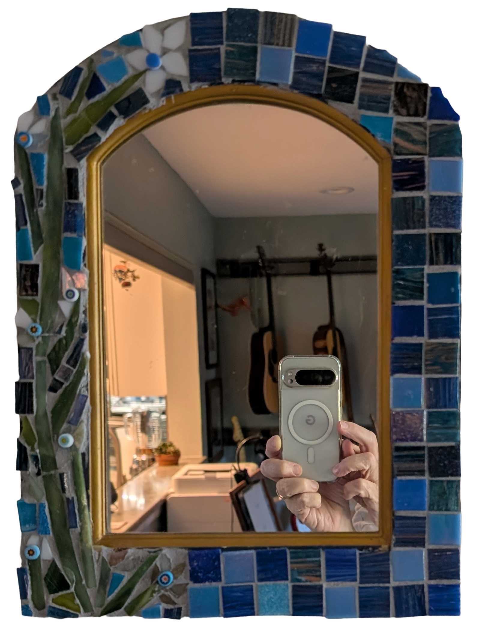 Mosaic Wall Mirror with Rounded Top