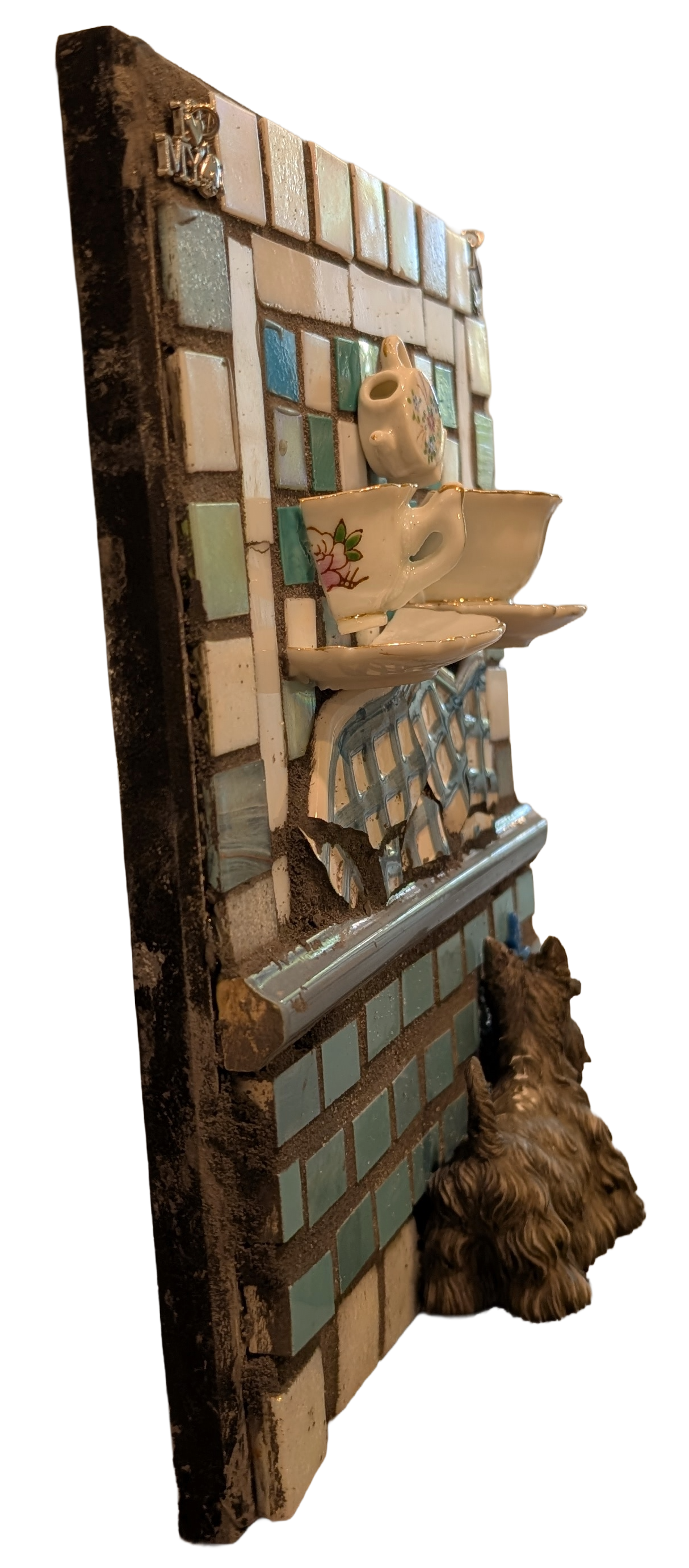 Dog at a Tea Party Assemblage Wall Art -right side