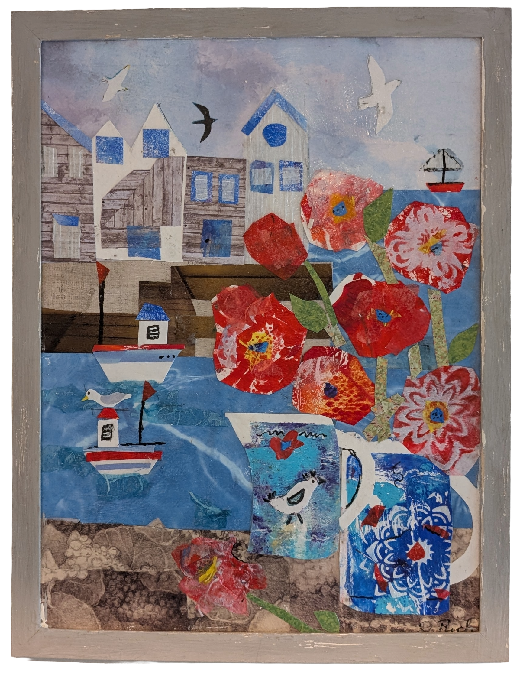 Sailing on a Sunday Nautical Collage