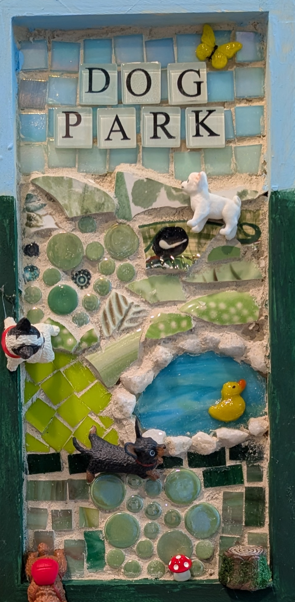 Dog Park Delight Assemblage Art