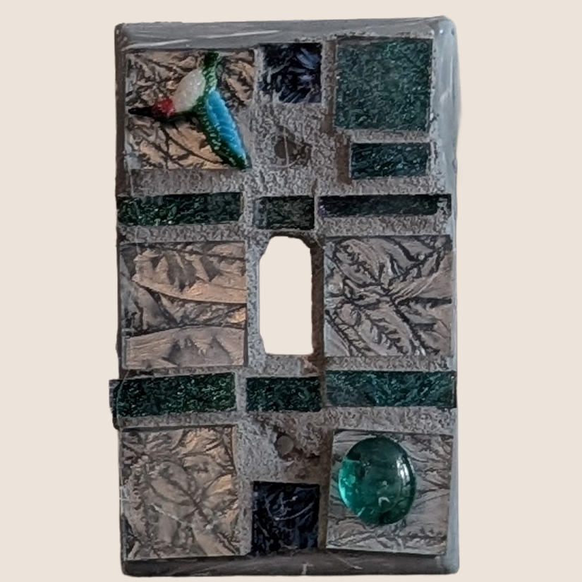 Grey & Green Glass · Single Toggle · Hummingbird Accent
