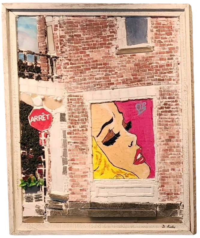 Lady on Brick Wall 3D Artwork