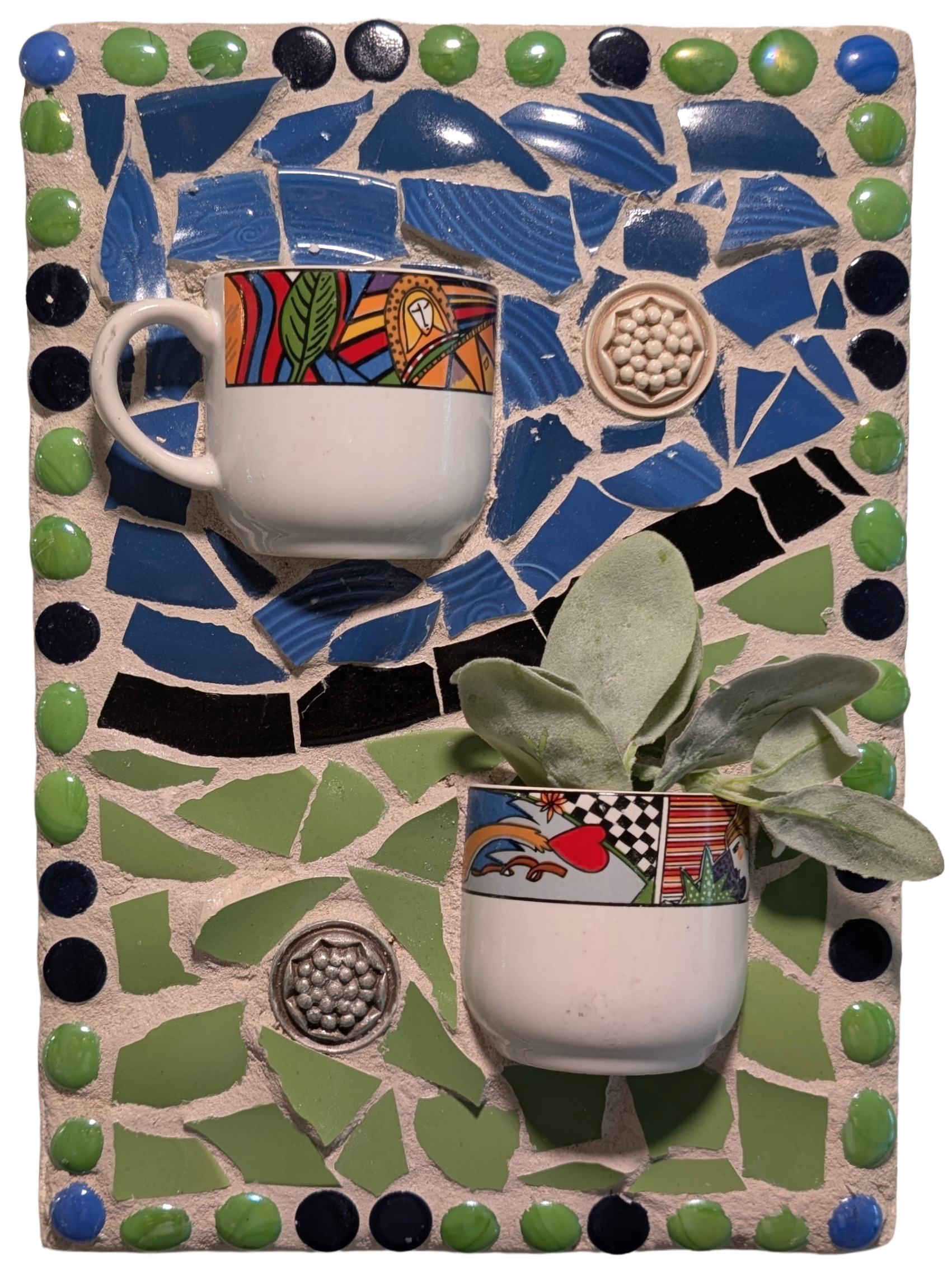 Two Cups of Flowers Mosaic