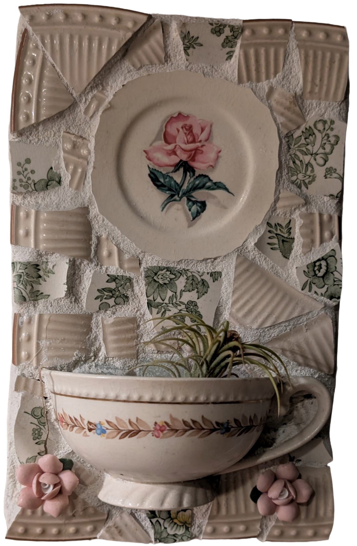 Charming Vintage Cup and Plate Mosaic