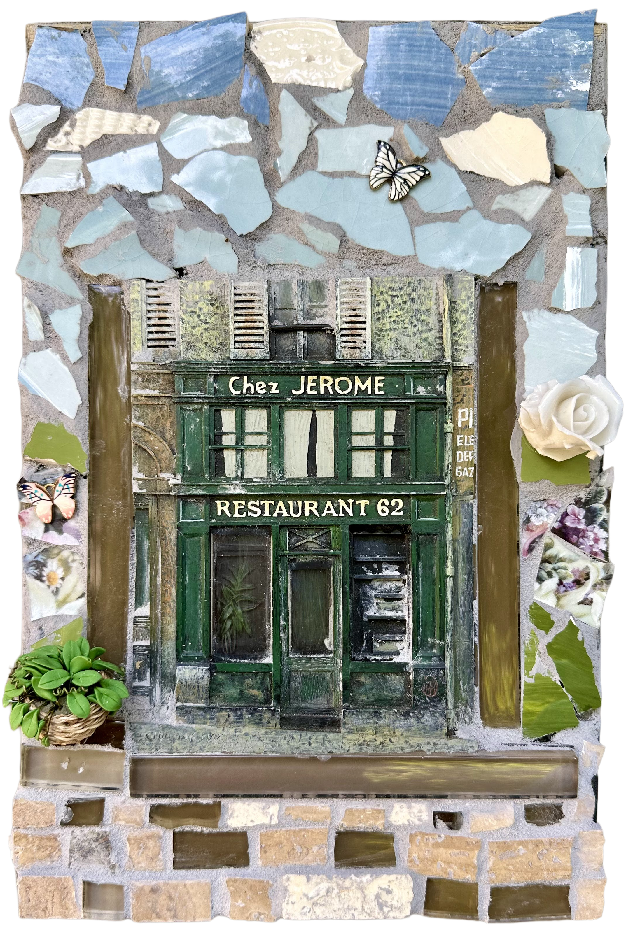 Chez Jerome Restaurant Mosaic Wall Art