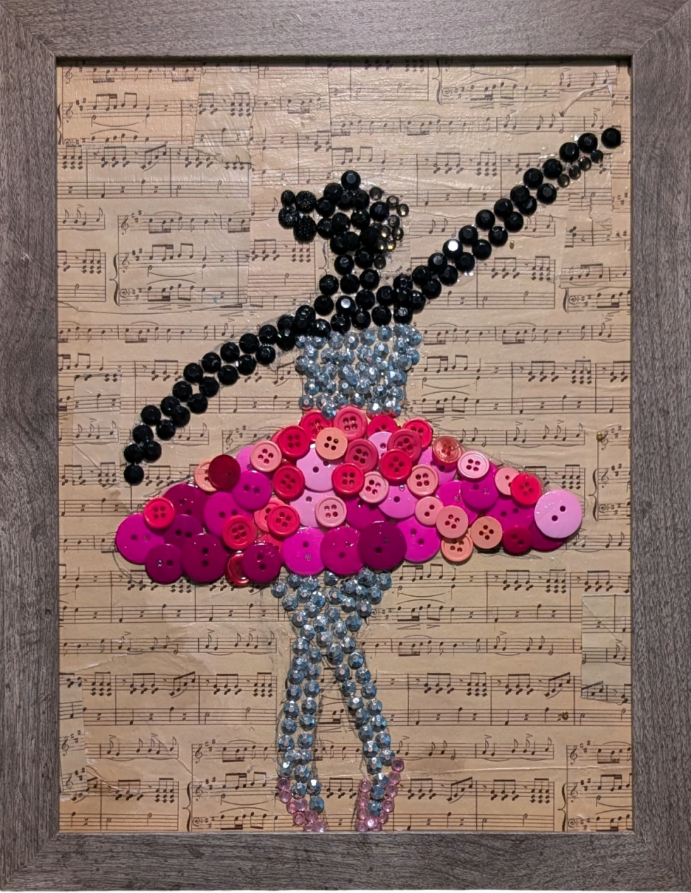 Graceful Ballet Dancer Button Art