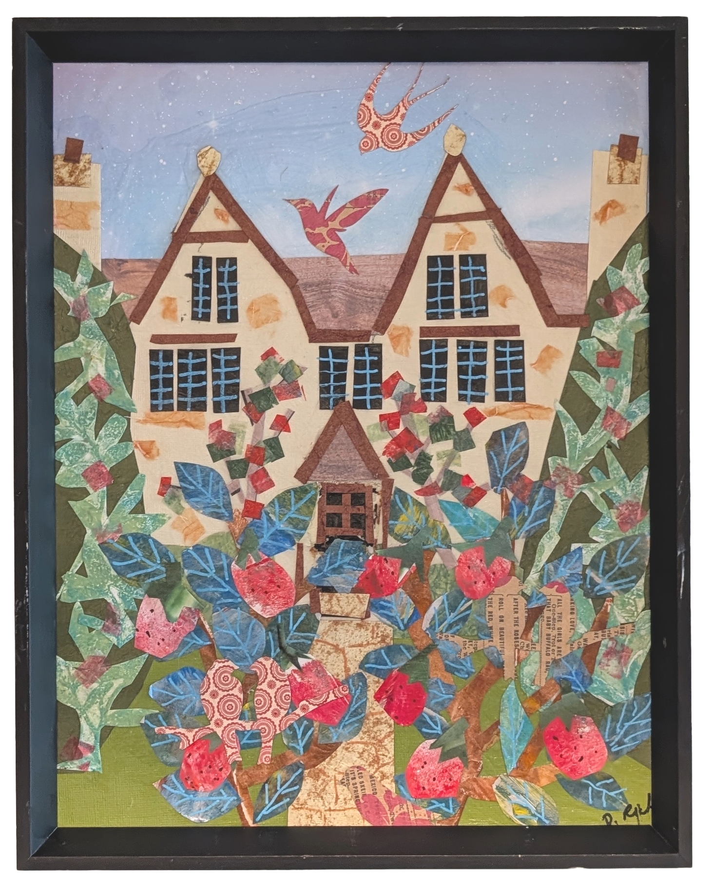 At Home with Birds and Flowers -  Collage