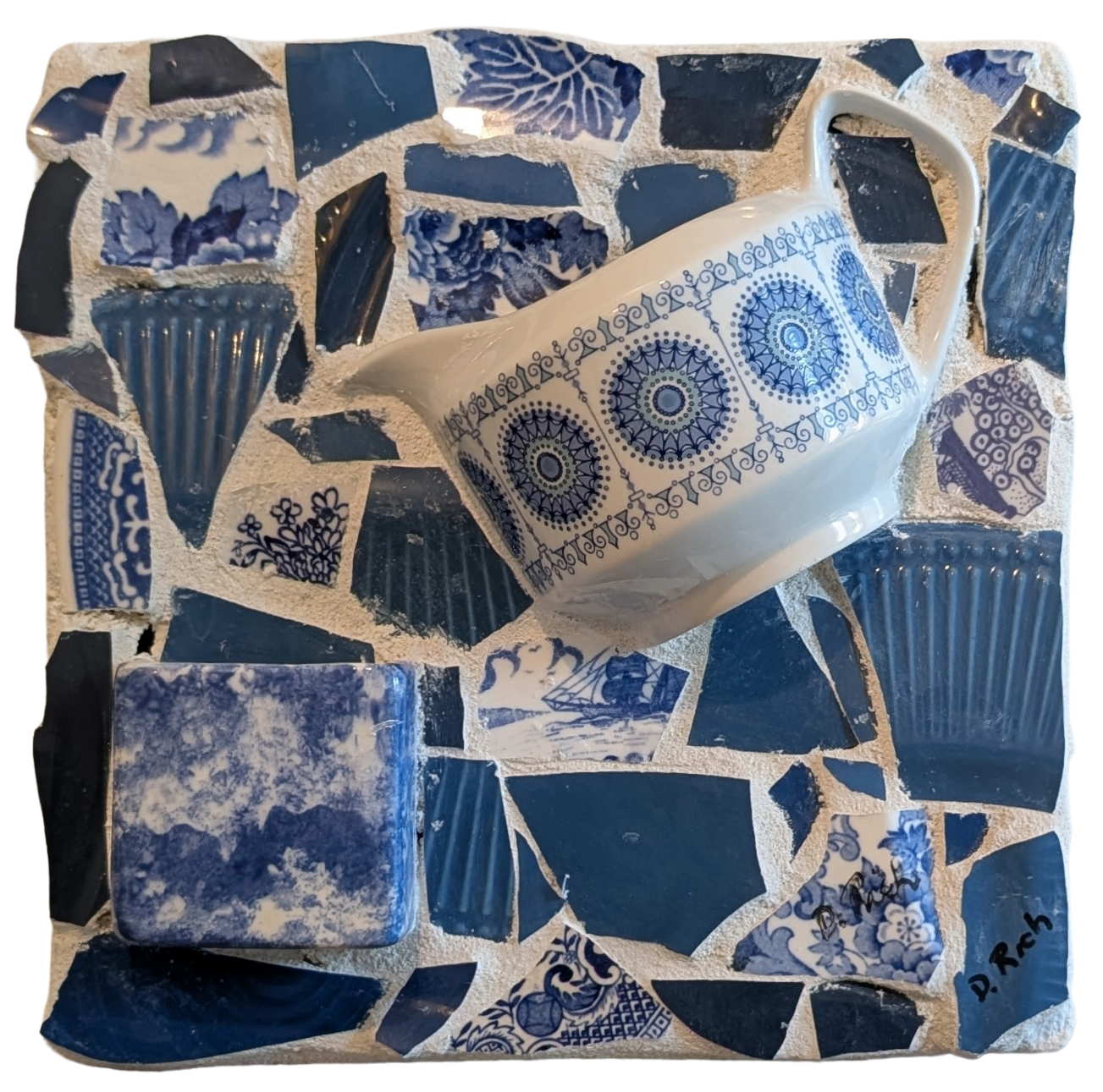 Enchanting Blue Mosaic Cup Decor