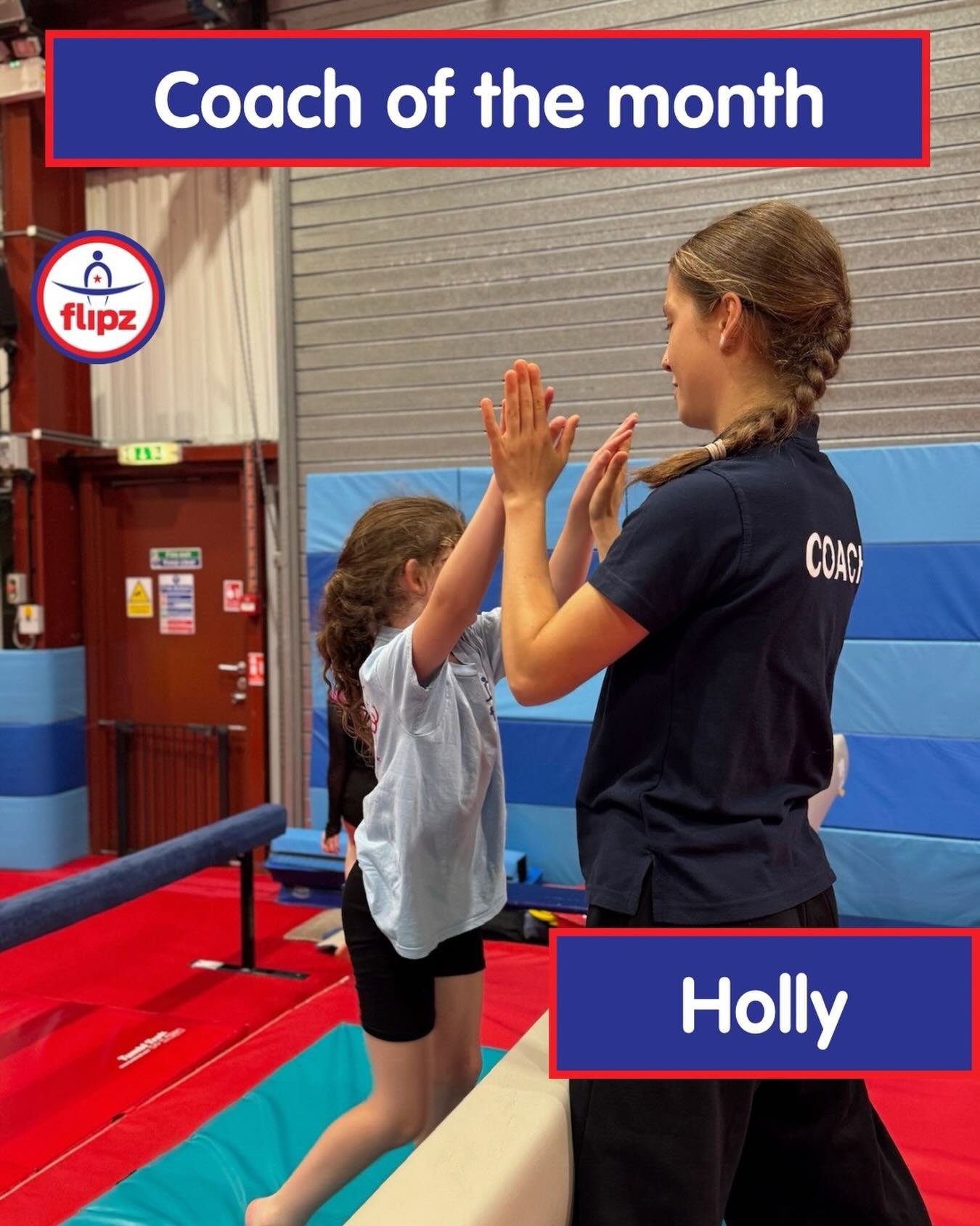 Huge congratulations to Coach Holly for being awarded Coach of the Month! 🤸🏻&zwj;♀️💙❤️

Holly is an incredible coach who has built such strong, positive relationships with the gymnasts here at Flipz. She&rsquo;s a true team player and always steps
