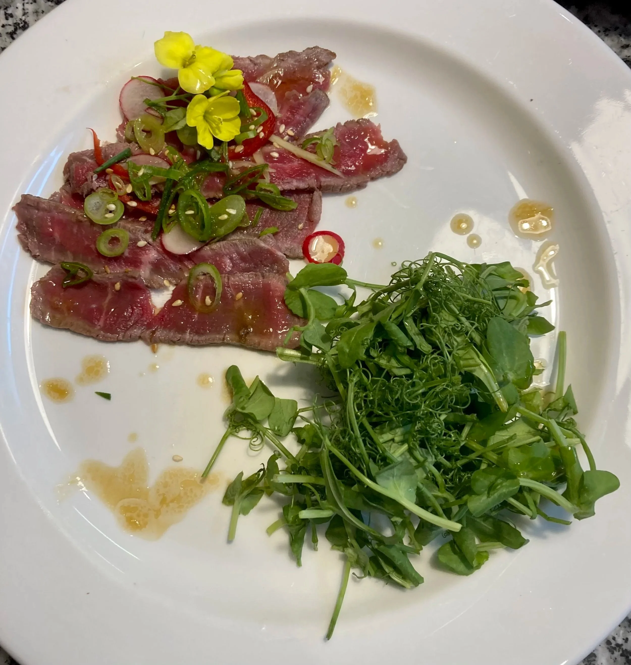 Carpaccio of Beef with Ginger, Chilli & Soy