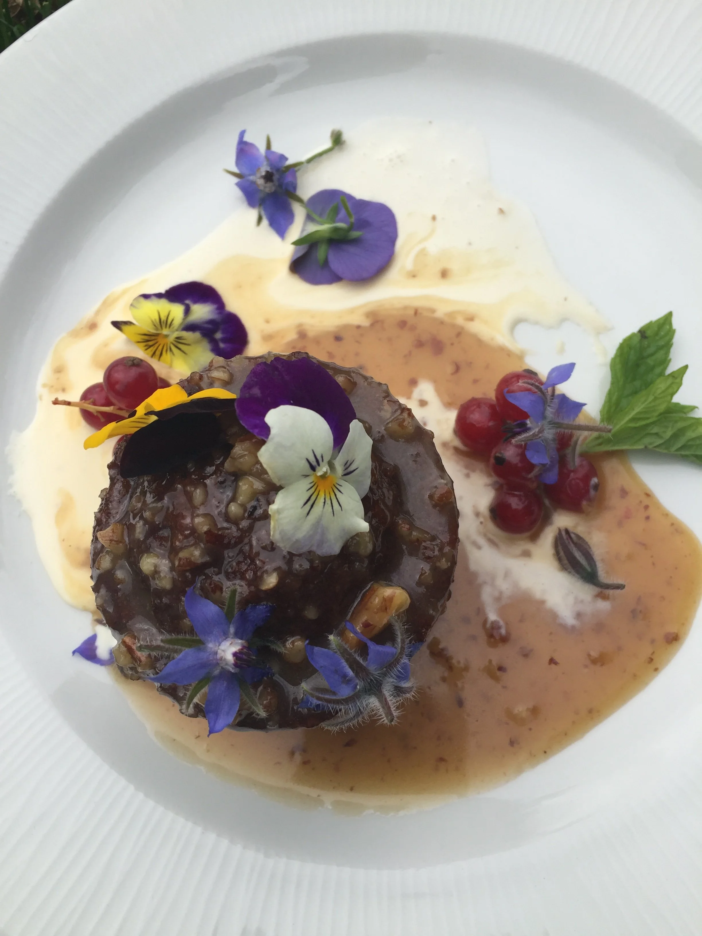 Sticky Toffee Pudding with a toffee pecan sauce