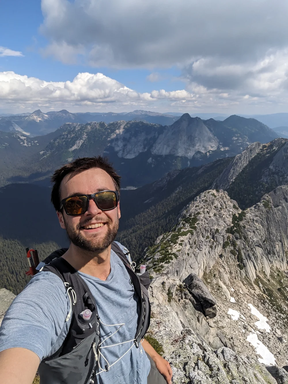 Chris Murray-Schlitt, Columbia Wild Guides hiking guide, in the Canadian Rockies