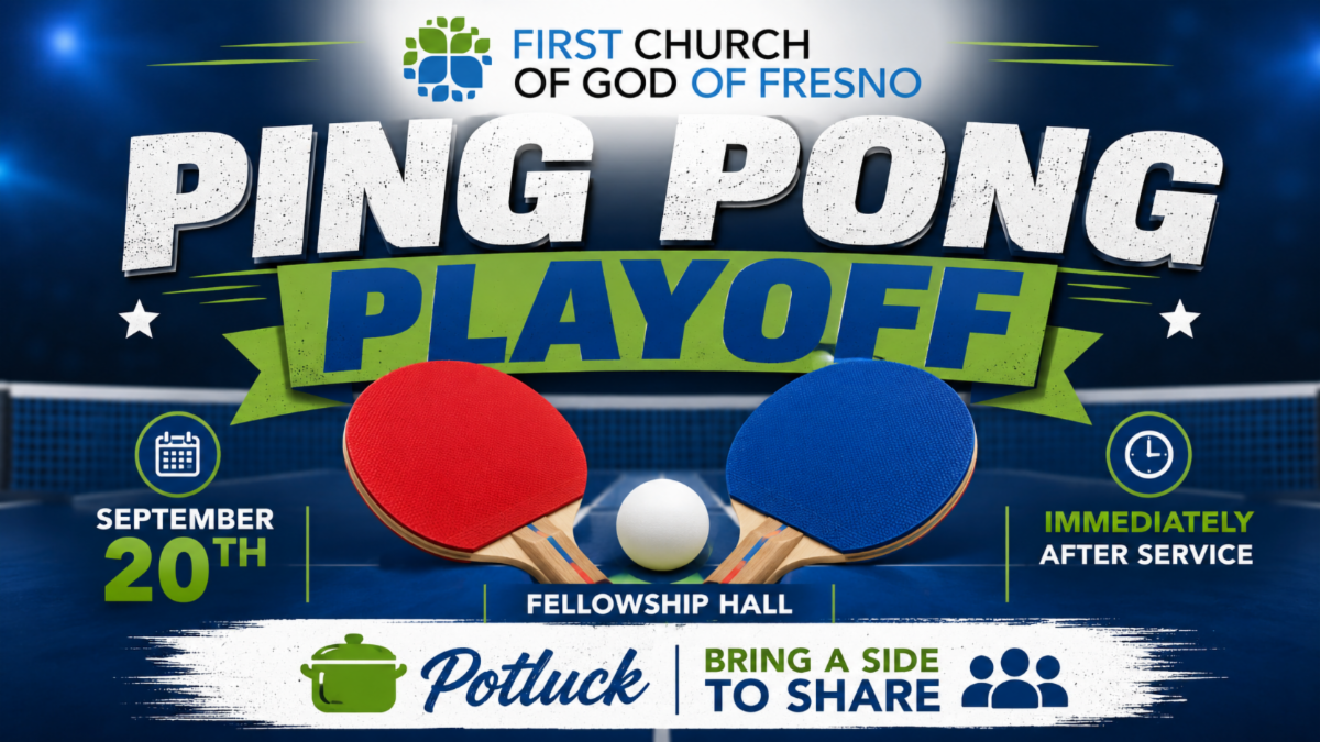 Ping Pong Tourney Finals and Potluck