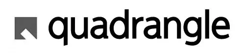 The logo of Quadrangle, a quadrangle shape with an arrow pointing left.