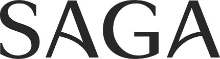 The word 'SAGA' in black capital letters.