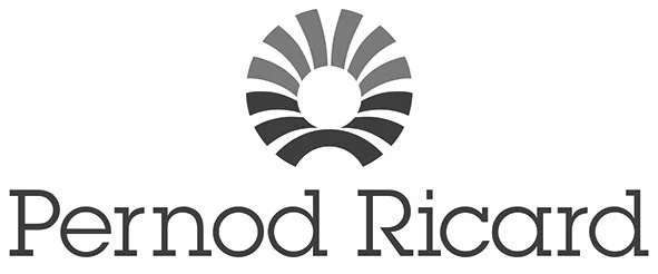 Pernod Ricard logo with a stylized sun-shaped symbol above the company name.