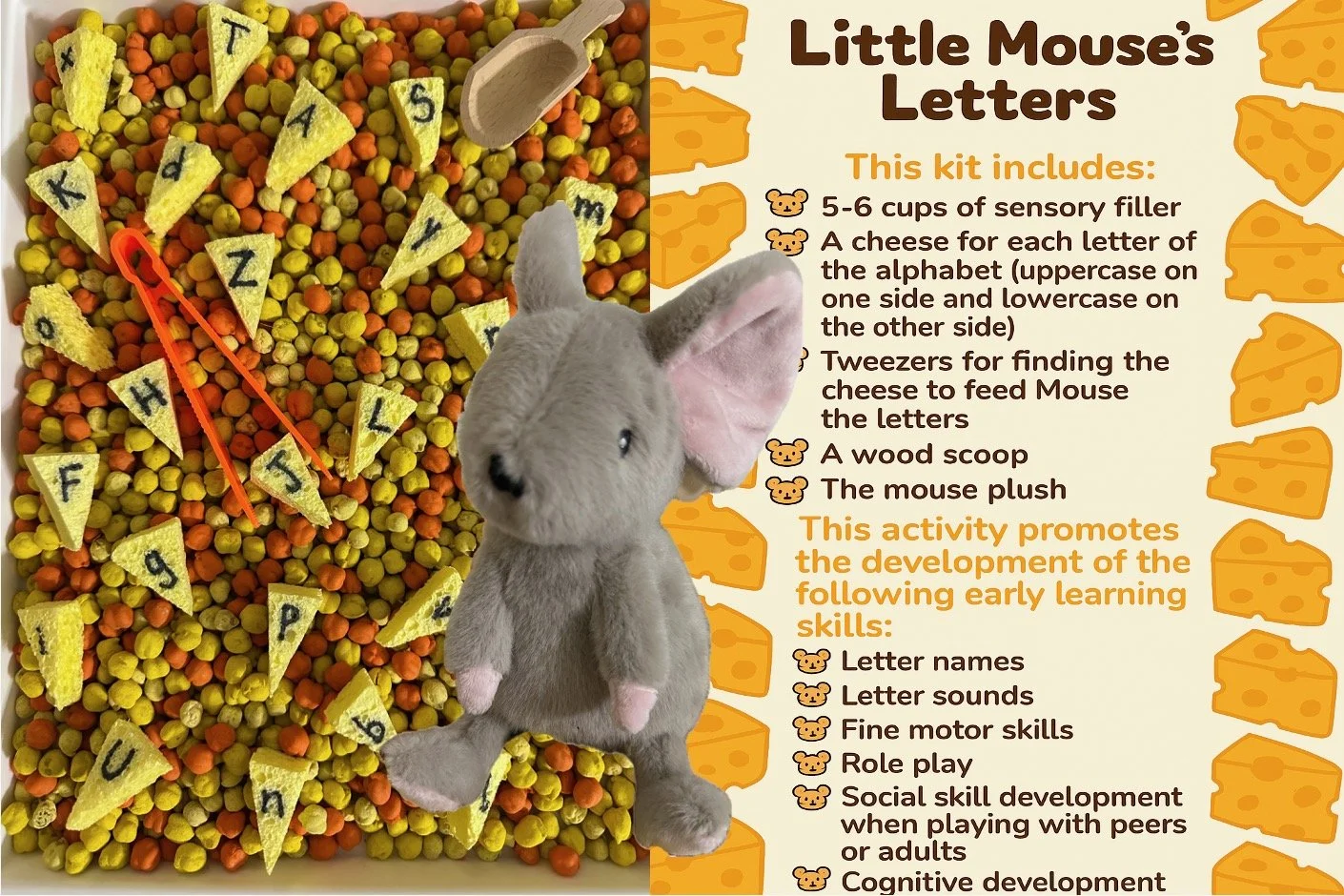 Little Mouse's Letters Play, Cuddle, & Learn Sensory Kit