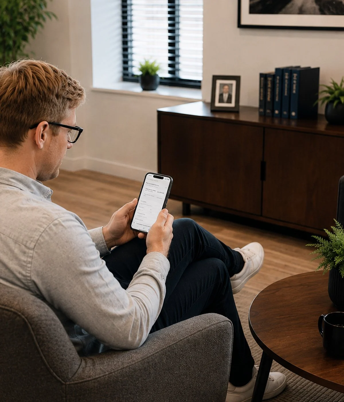 Man sitting in armchair looking at phone.jpg