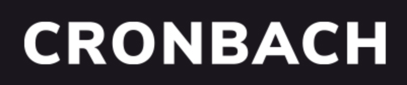 The word 'CRONBACH' in white capital letters on a black background.