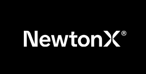 NewtonX logo on a black background