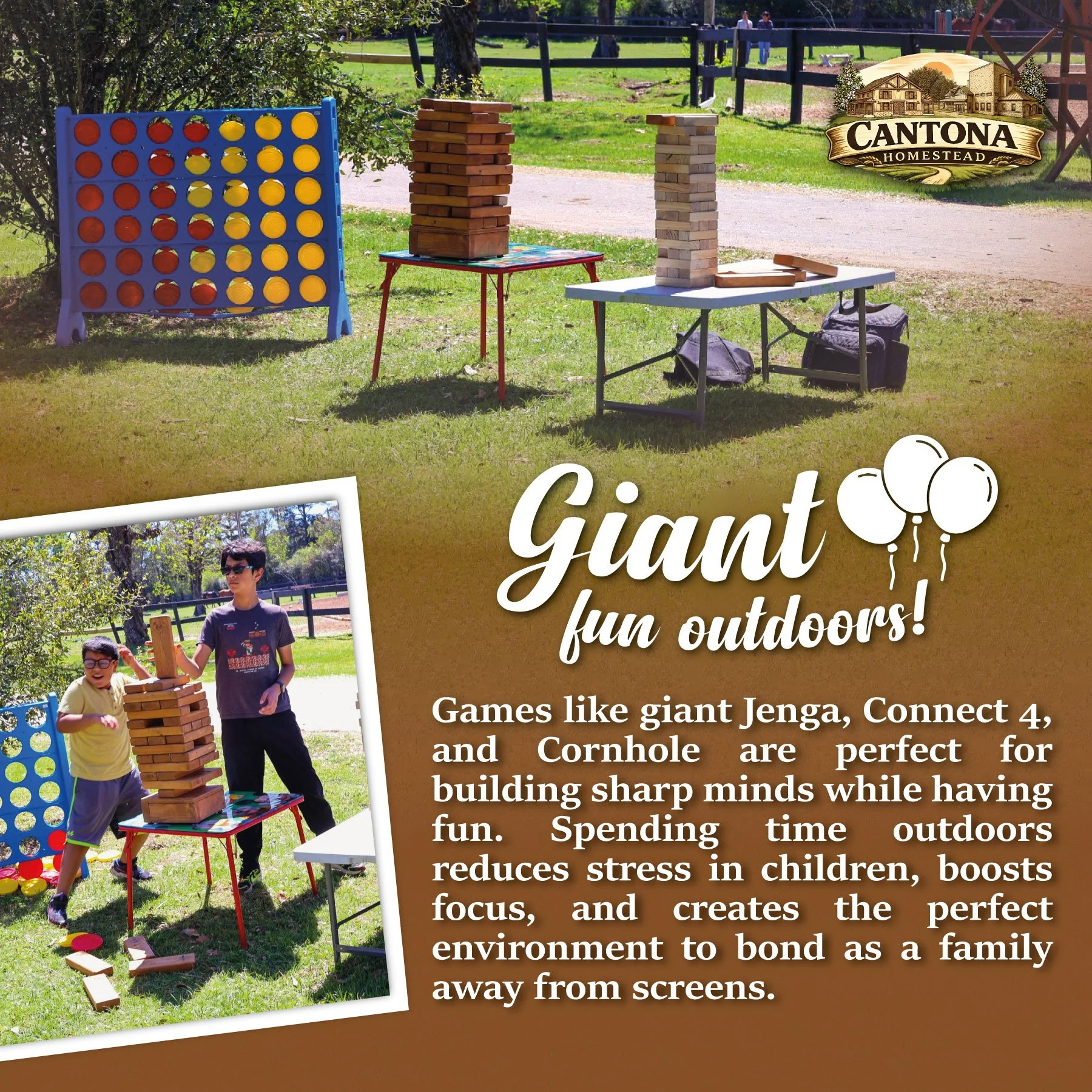 Giant Jenga + sunshine + happy kids = the perfect day at Cantona Homestead. ☀️🌿
#CantonaHomestead #TomballTX #TheWoodlandsTX #HoustonFamilyFun #PettingZooParties