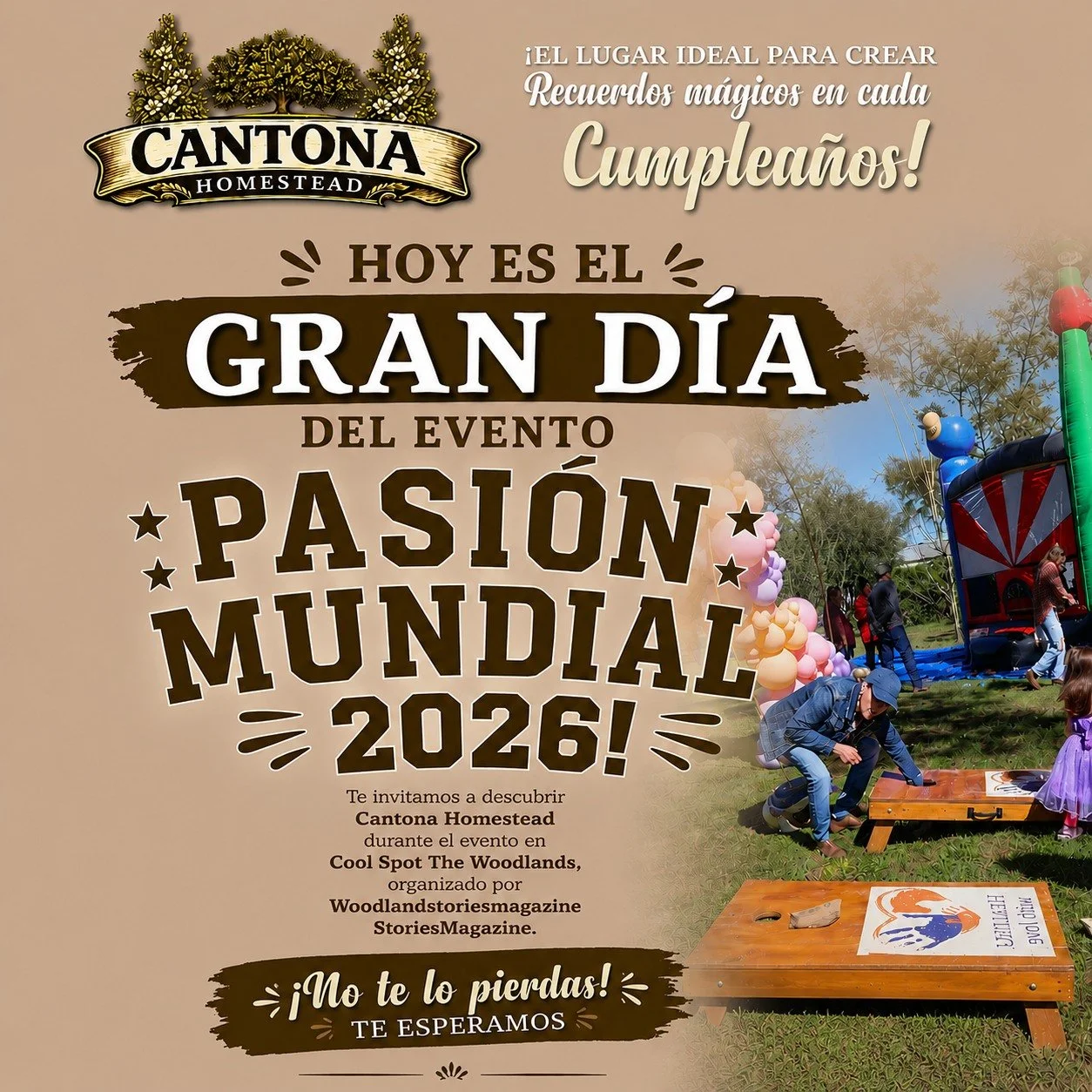 🎉✨ &iexcl;HOY ES EL GRAN D&Iacute;A! ✨🎉

Te esperamos en Pasi&oacute;n Mundial 2026, un evento lleno de diversi&oacute;n, comunidad y experiencias para toda la familia.

🌿 Descubre todo lo que Cantona Homestead tiene para ofrecer.
📍 Vis&iacute;ta