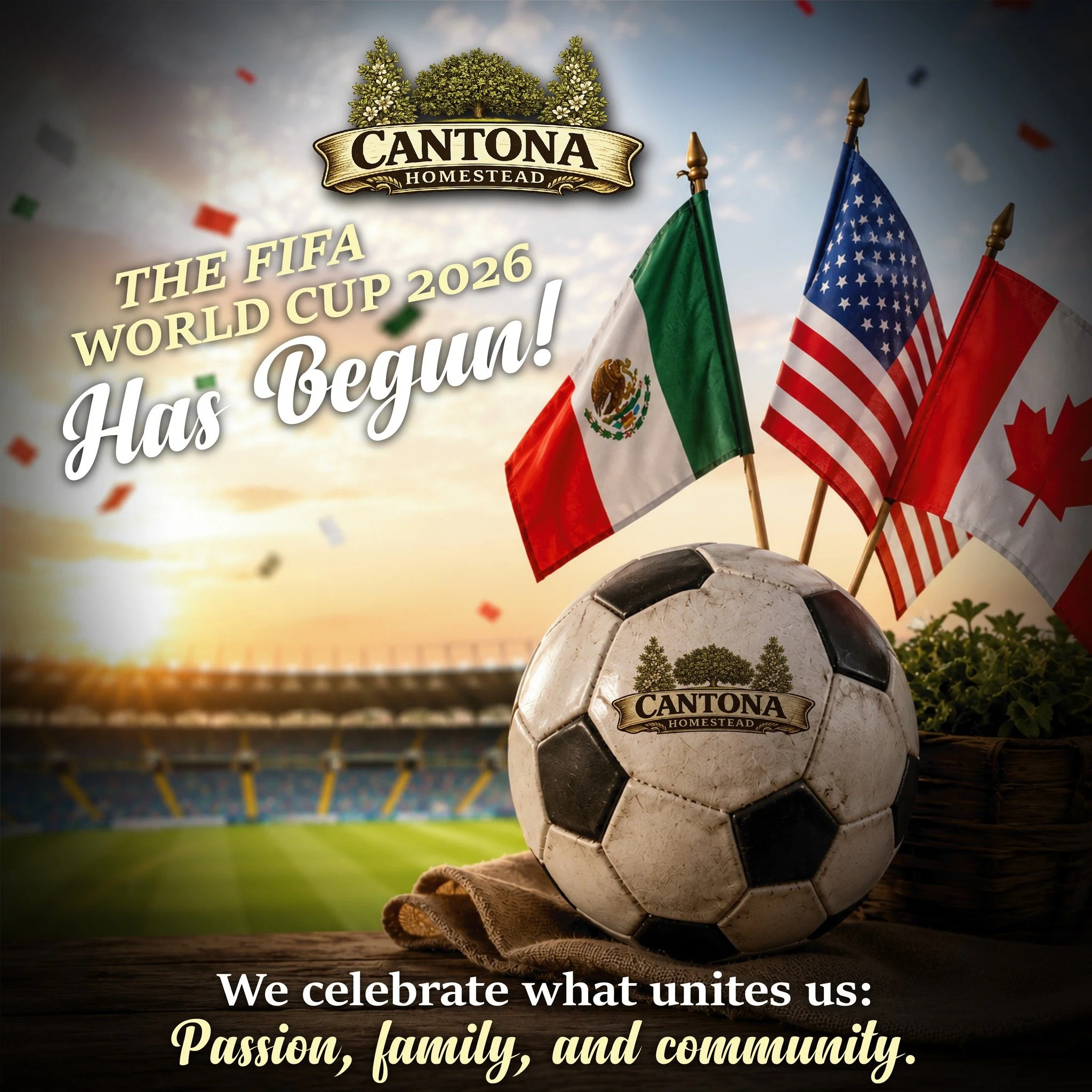 ⚽🌎 The excitement has already begun!
At Cantona Homestead, we celebrate much more than just soccer&mdash;we celebrate the union of cultures, family togetherness, and the moments that create unforgettable memories.

With the arrival of the 2026 World