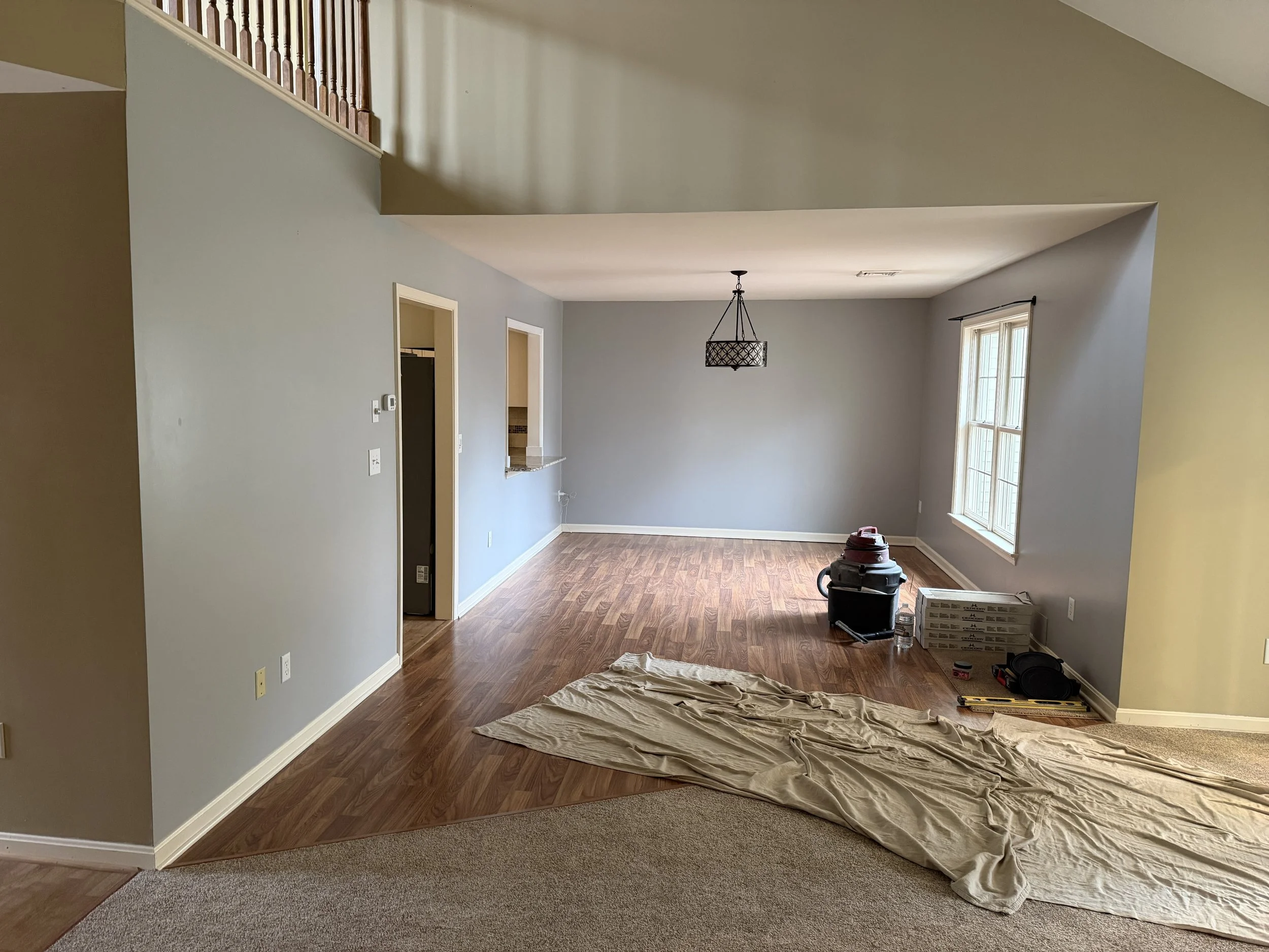 BEFORE: DINING AREA AND WEST WALL