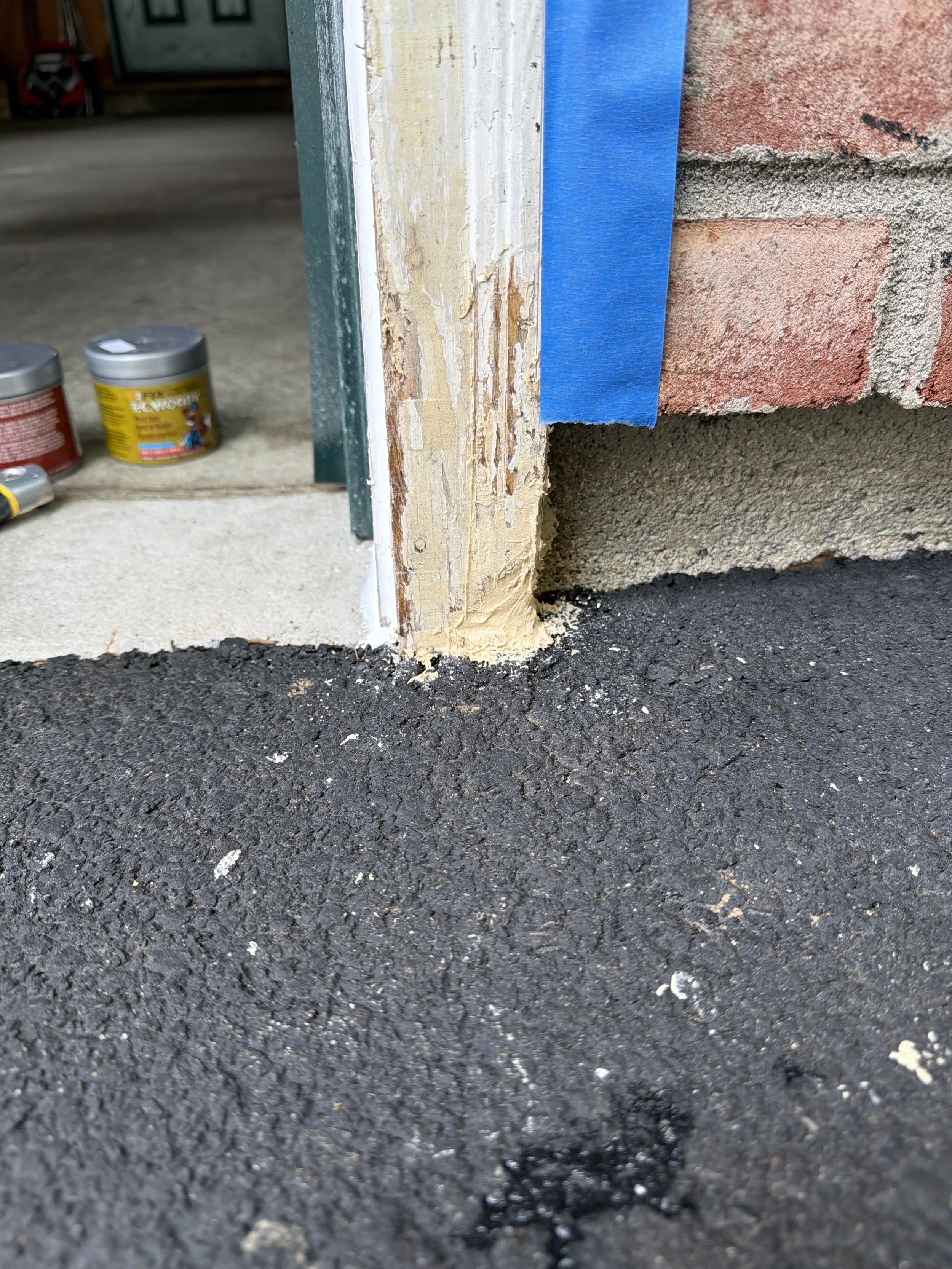 EPOXY REPAIR OF GARAGE DOOR POST