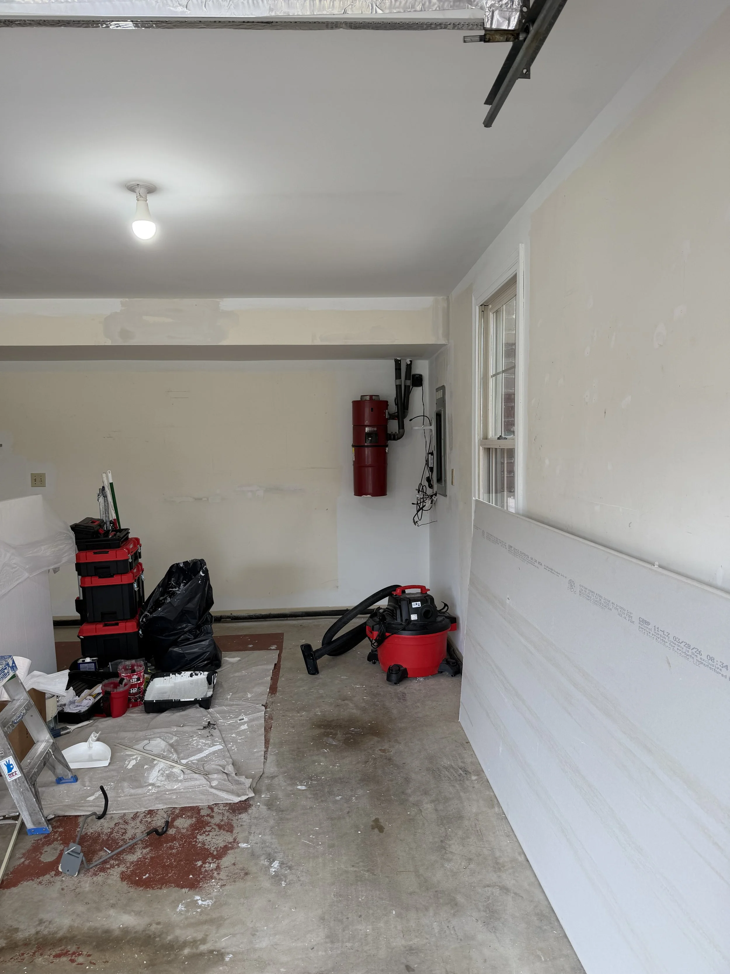 BEFORE: GARAGE - PRIMER ADDED