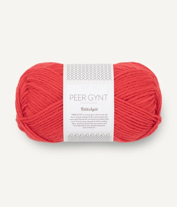 Sandnes Garn Peer Gynt Yarn In 4008 Poppy (Petite Knit)- Lof of 7