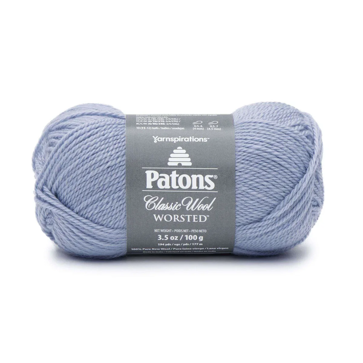 Patons Classic Wool Worsted in Blue Fog- Lot of 3