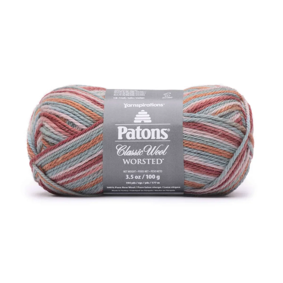 Patons Classic Wool Worsted in Fired Up- Lot of 5