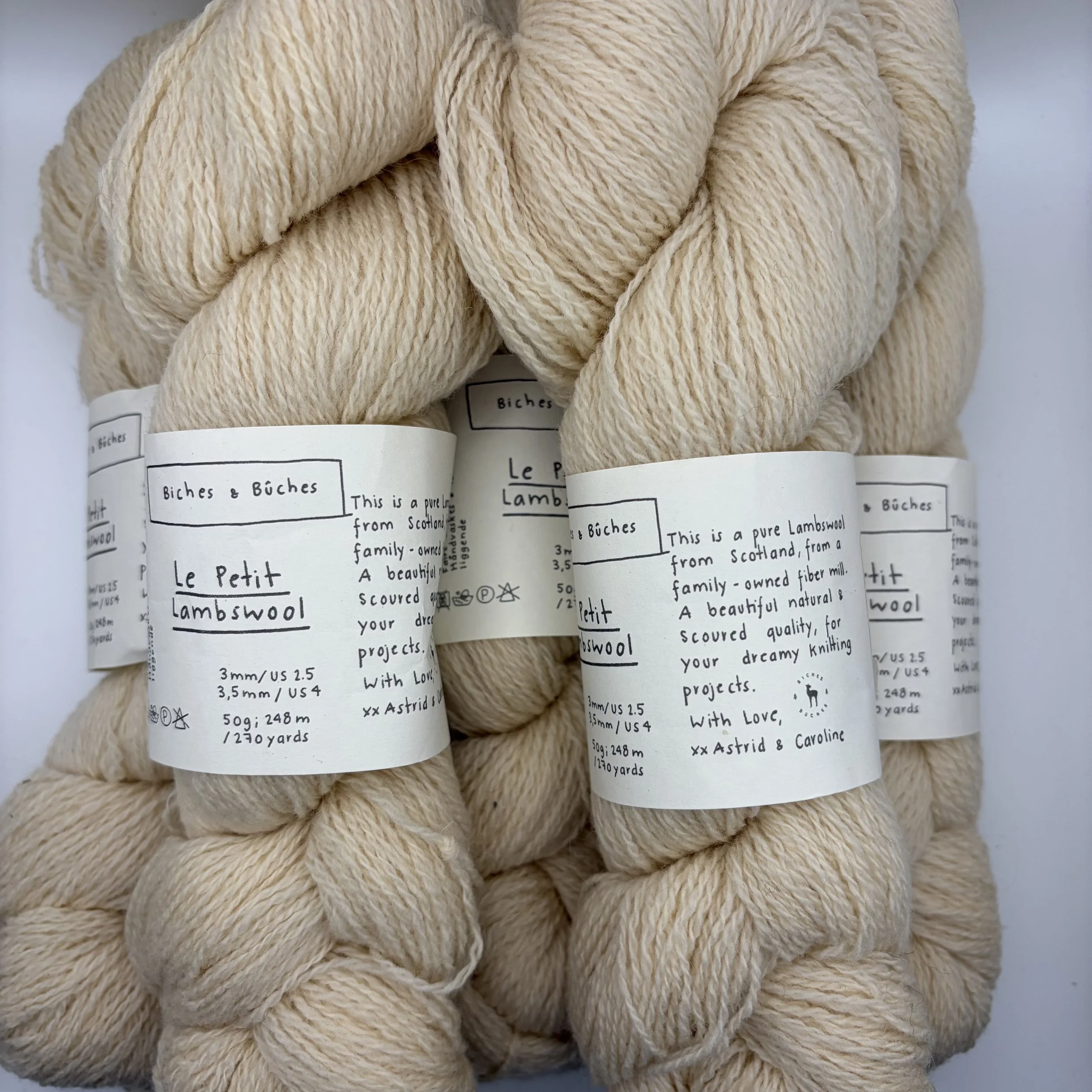 Biches & Bûches Le Petit Lambswool Yarn In Off White- Lot of 5