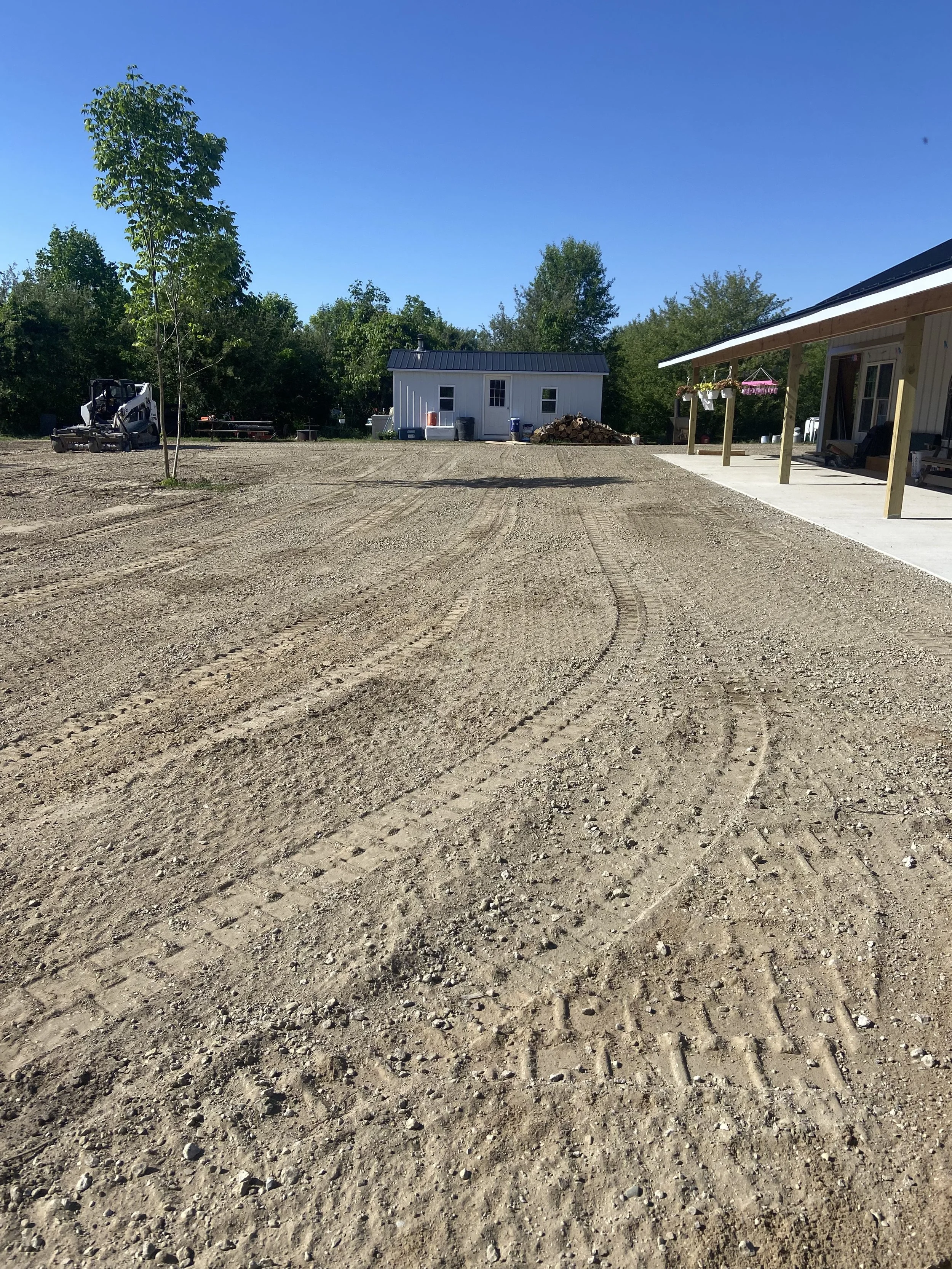 Residential driveway graded