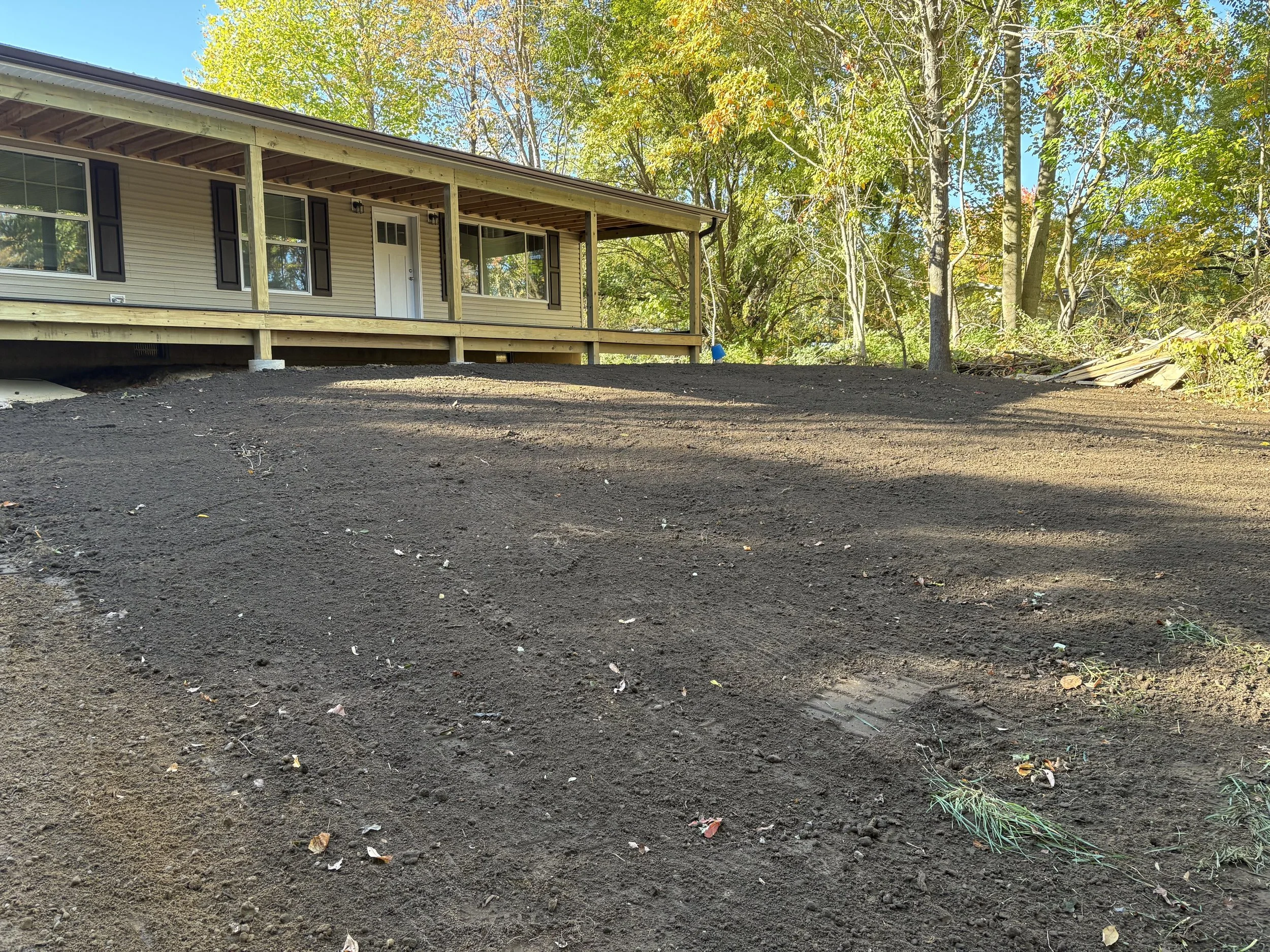 Residential yard ready for grass