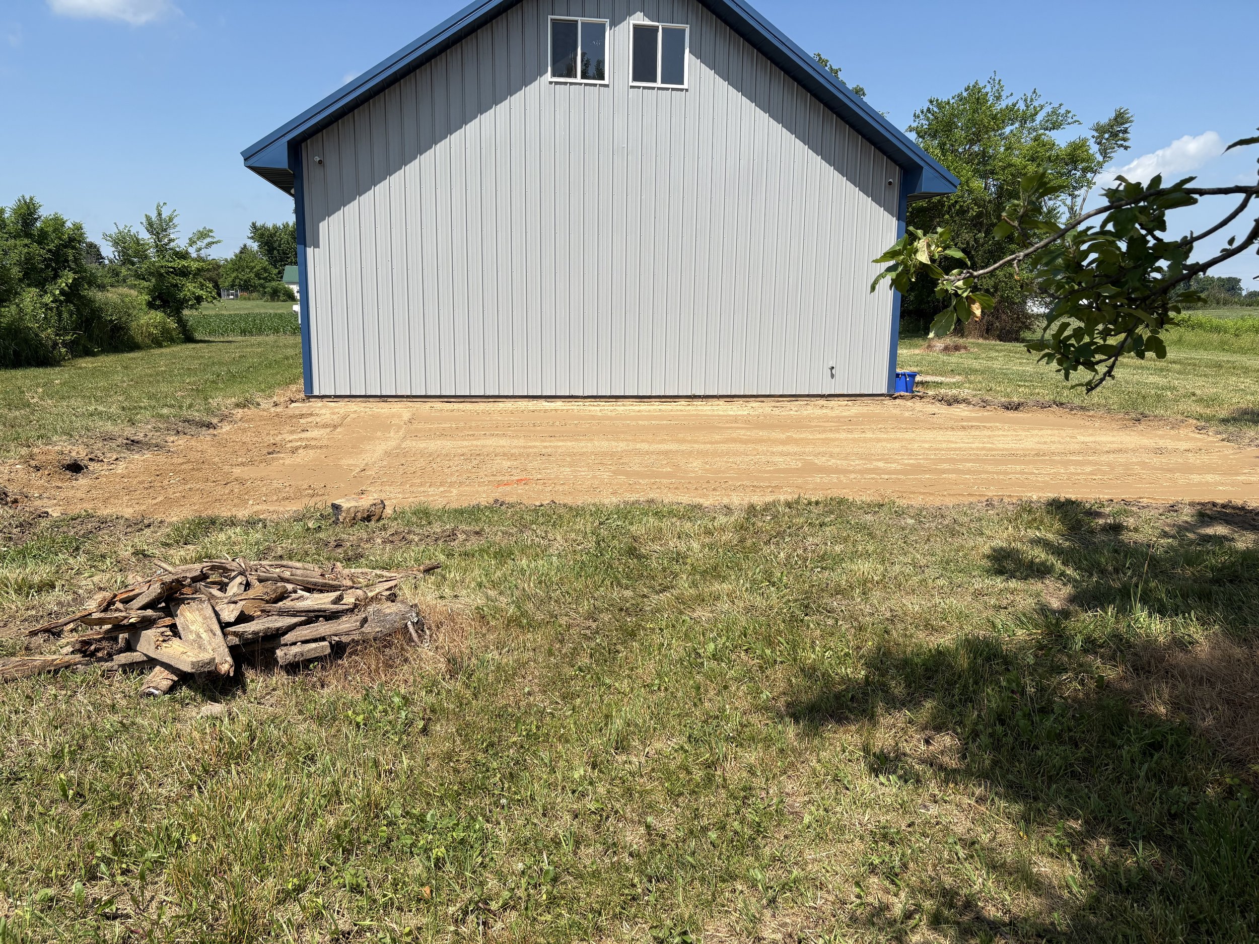 Plot of land ready for pole barn construction