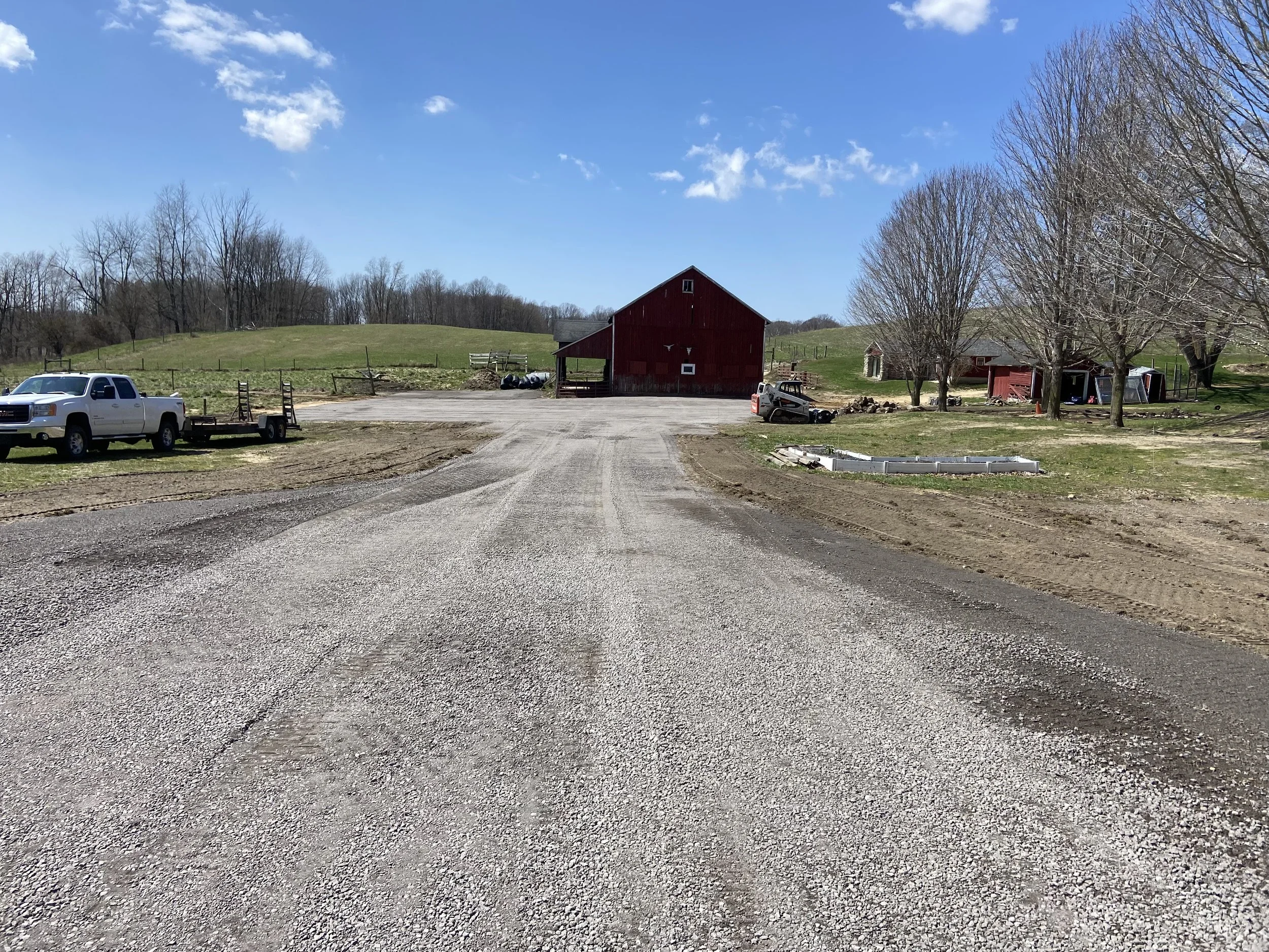 Residential driveway, graded and smoothed